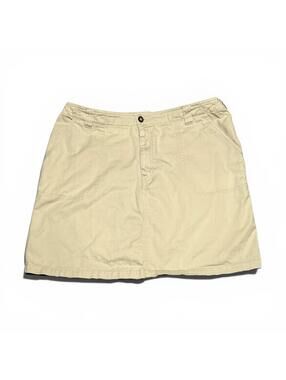 Vintage Y2K Carolina Blues Khaki Cotton Utility Mini Skirt 16W